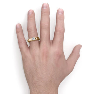 2 Carat Round Cut Moissanite Solitaire Ring in Rose Gold For Men's