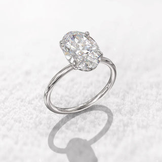 Oval Solitaire Moissanite Engagement Ring