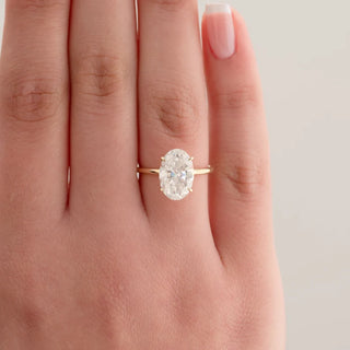 Oval Solitaire Moissanite Engagement Ring