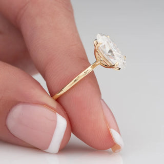 Oval Solitaire Moissanite Engagement Ring