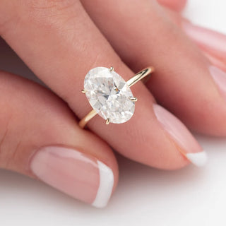 Oval Solitaire Moissanite Engagement Ring