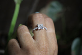 2 Carat Princess Cut Moissanite Engagement Ring In White Gold