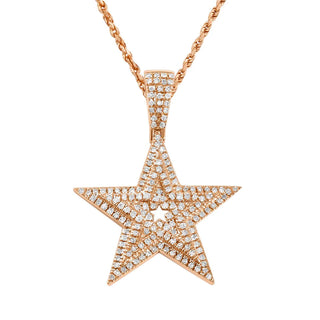 0.5 Ct Moissanite Star Shape Pendant in Rose Gold