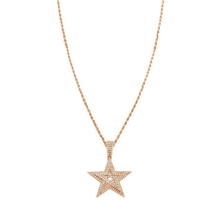 0.5 Ct Moissanite Star Shape Pendant in Rose Gold