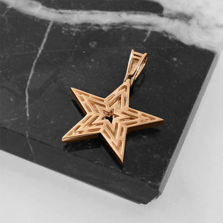 0.5 Ct Moissanite Star Shape Pendant in Rose Gold